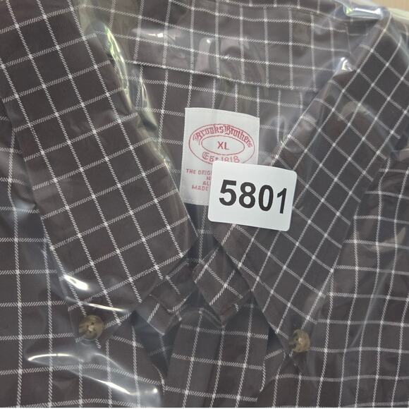 Brooks Brothers Shirt Mens Size XL Brown Plaid Long Sleeve Button Down - Picture 1 of 10